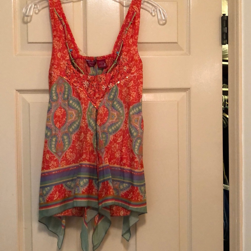 Multicolored boho paisley tank top